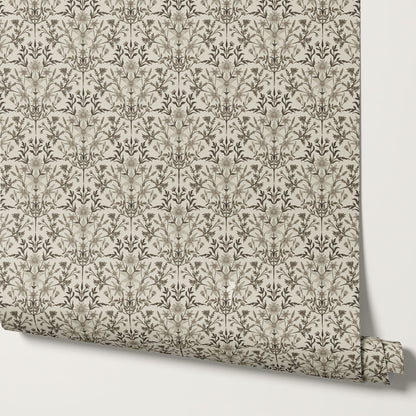 Rochelle Antique Floral Neutral Sand Wallpaper