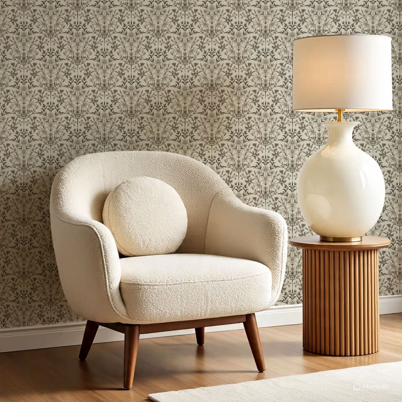 Rochelle Antique Floral Neutral Sand Wallpaper