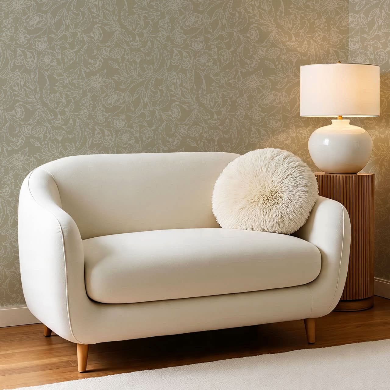 Solange Floral Vines Taupe Wallpaper