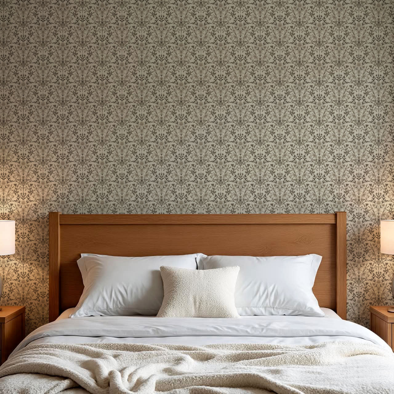 Rochelle Antique Floral Neutral Sand Wallpaper