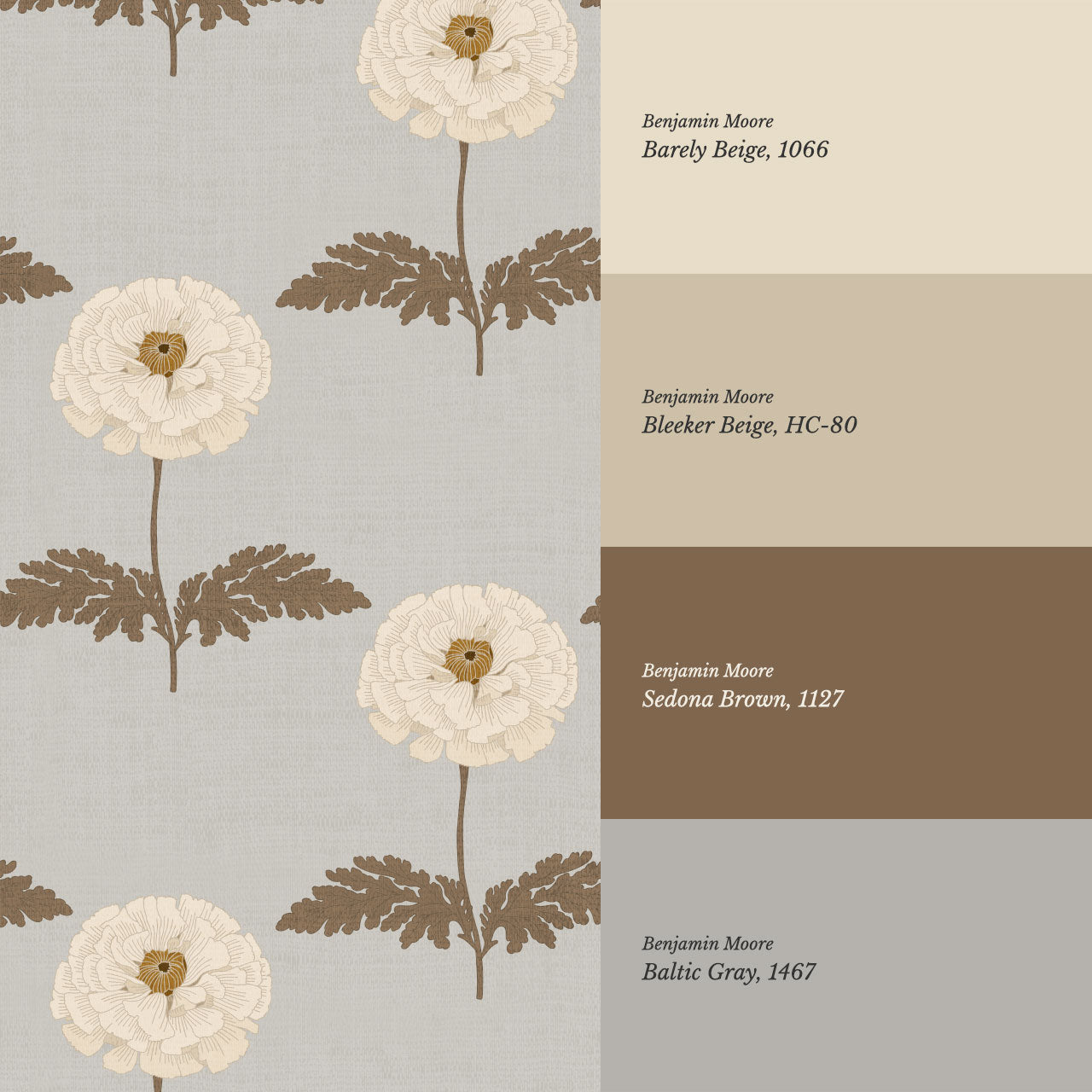 Solene Gray Marigolds Wallpaper