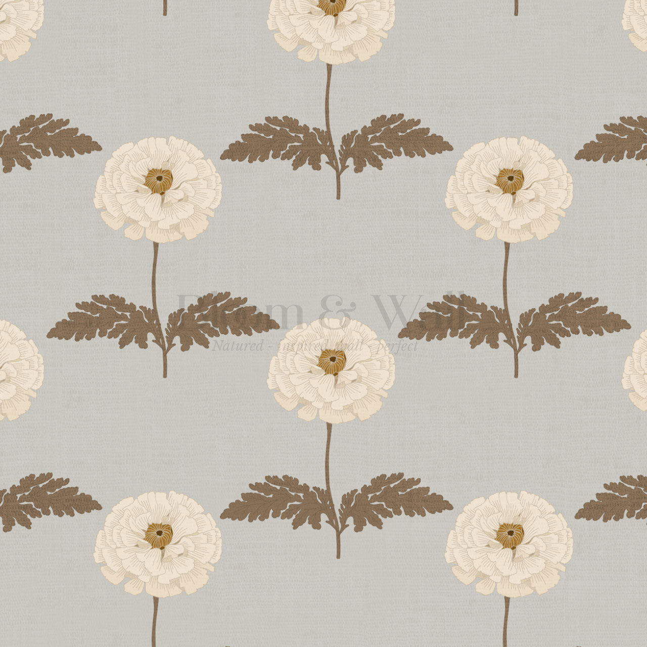 Solene Gray Marigolds Wallpaper