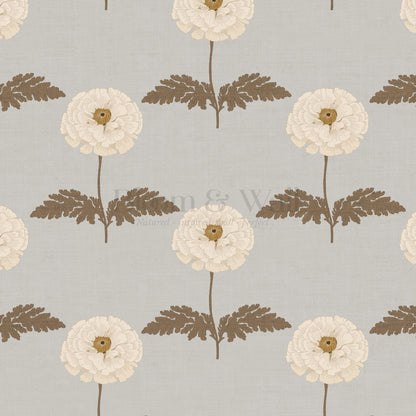Solene Gray Marigolds Wallpaper