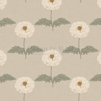 Solene Beige Marigolds Wallpaper