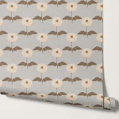 Solene Gray Marigolds Wallpaper