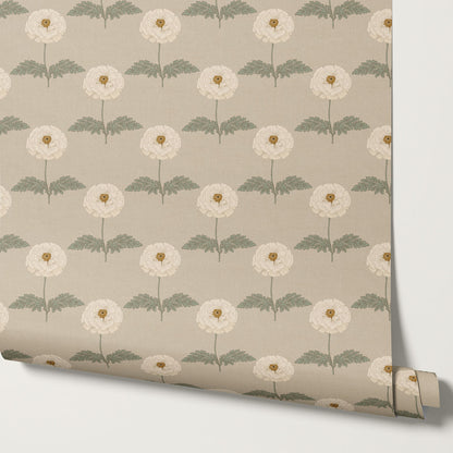 Solene Beige Marigolds Wallpaper
