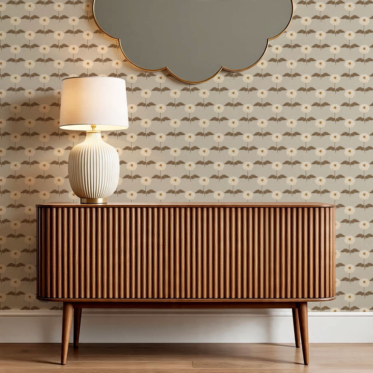 Solene Almond Marigolds Wallpaper