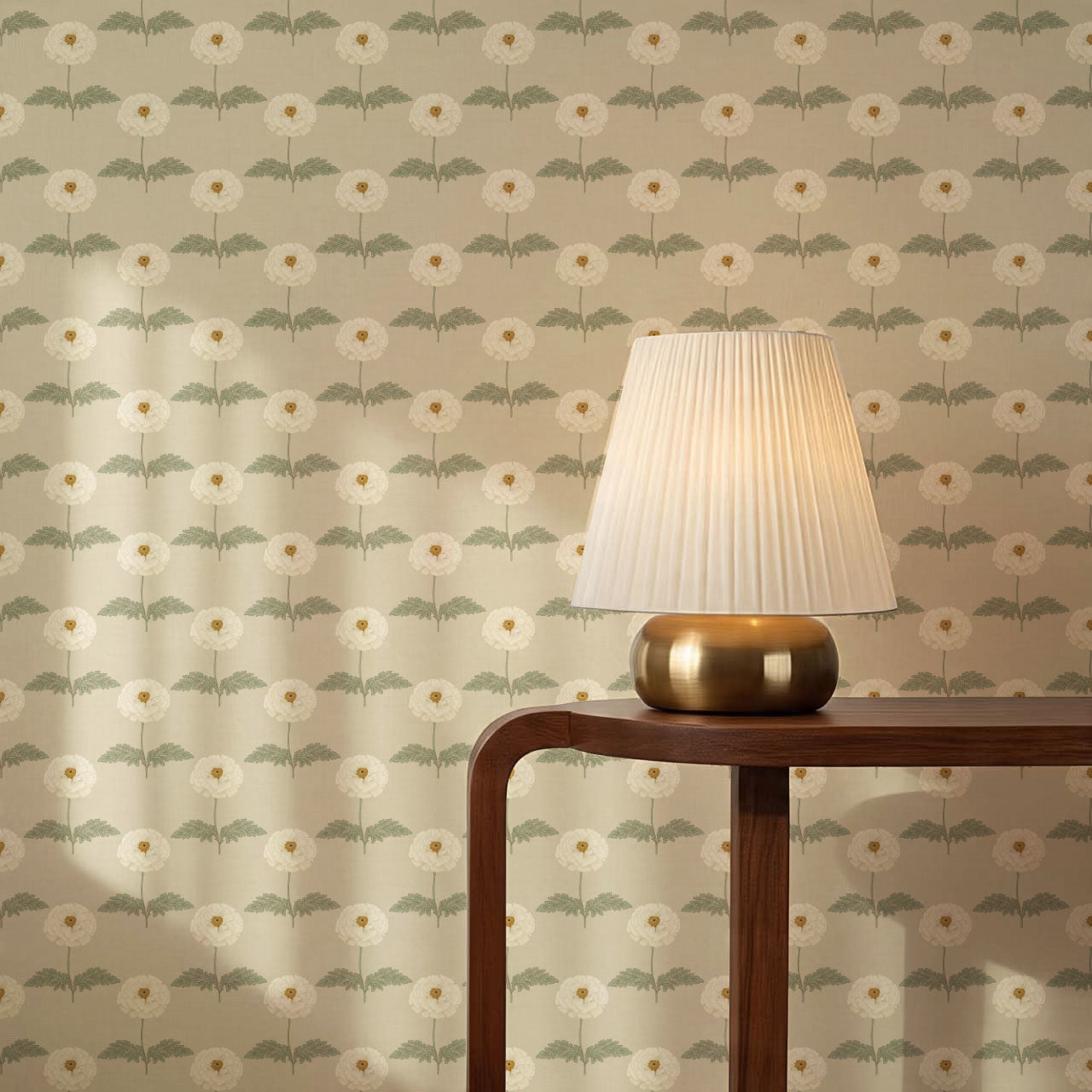 Solene Beige Marigolds Wallpaper