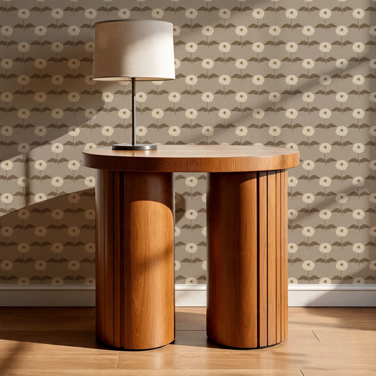 Solene Taupe Marigolds Wallpaper