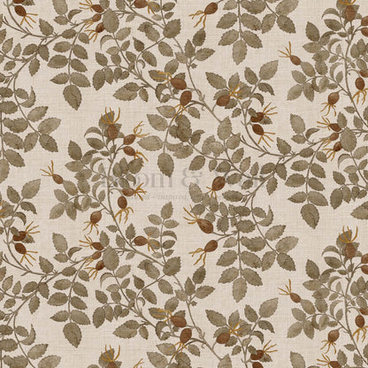 Sonia Wild Rose Trail Taupe Linen Sage Rust Wallpaper