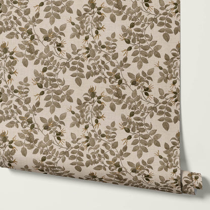 Sonia Wild Rose Trail Taupe Stone Dry Moss Wallpaper