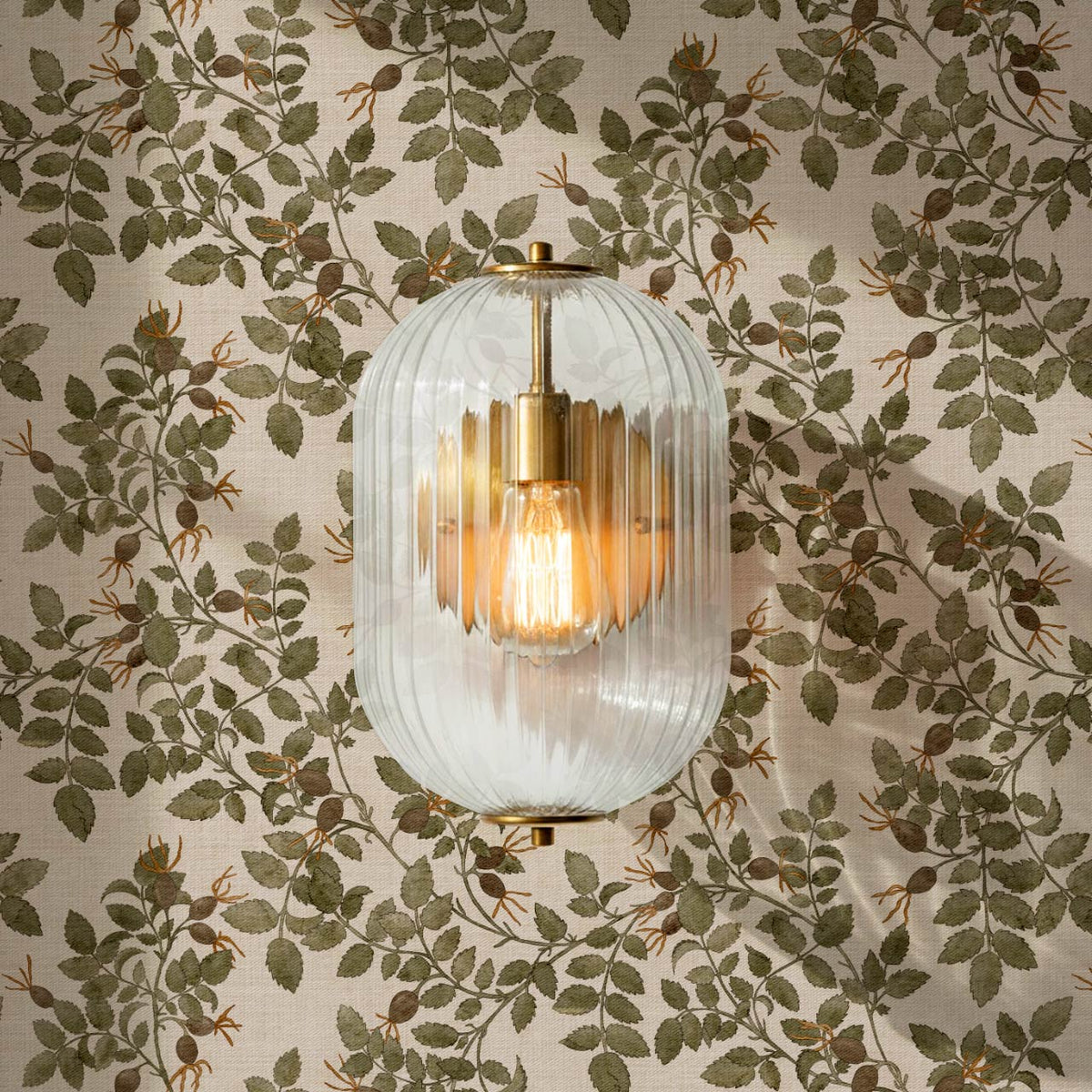 Sonia Wild Rose Trail Linen Bone Sage Earth Wallpaper