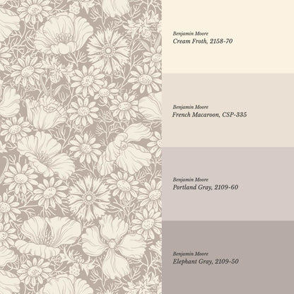 Soovi Wildflowers Pale Mauve Cream Wallpaper