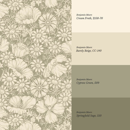 Soovi Wildflowers Sage Butter Wallpaper
