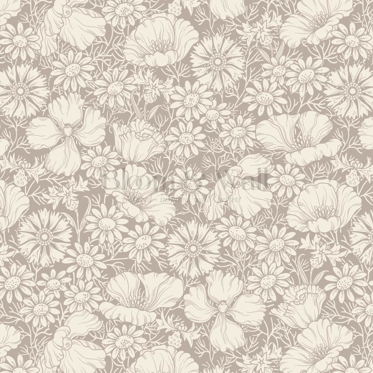 Soovi Wildflowers Pale Mauve Cream Wallpaper