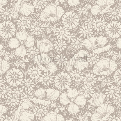 Soovi Wildflowers Pale Mauve Cream Wallpaper