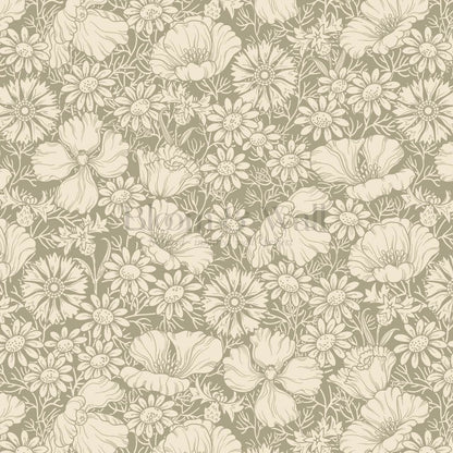 Soovi Wildflowers Sage Butter Wallpaper