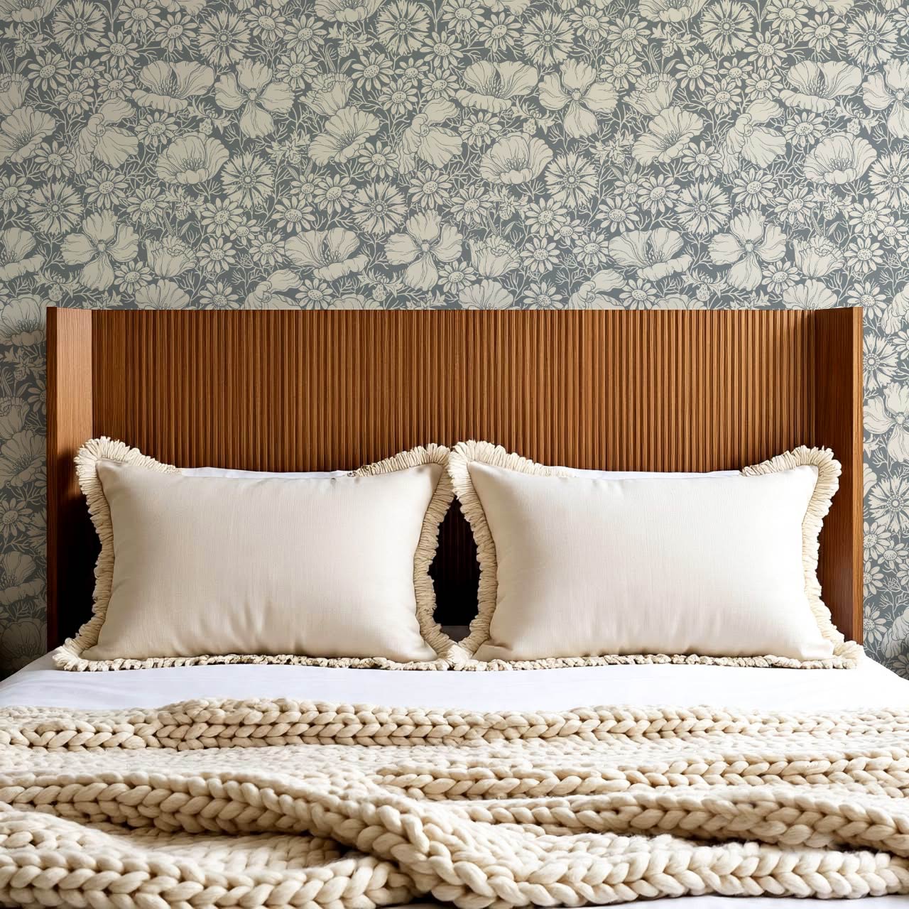 Soovi Wildflowers Slate Cream Wallpaper