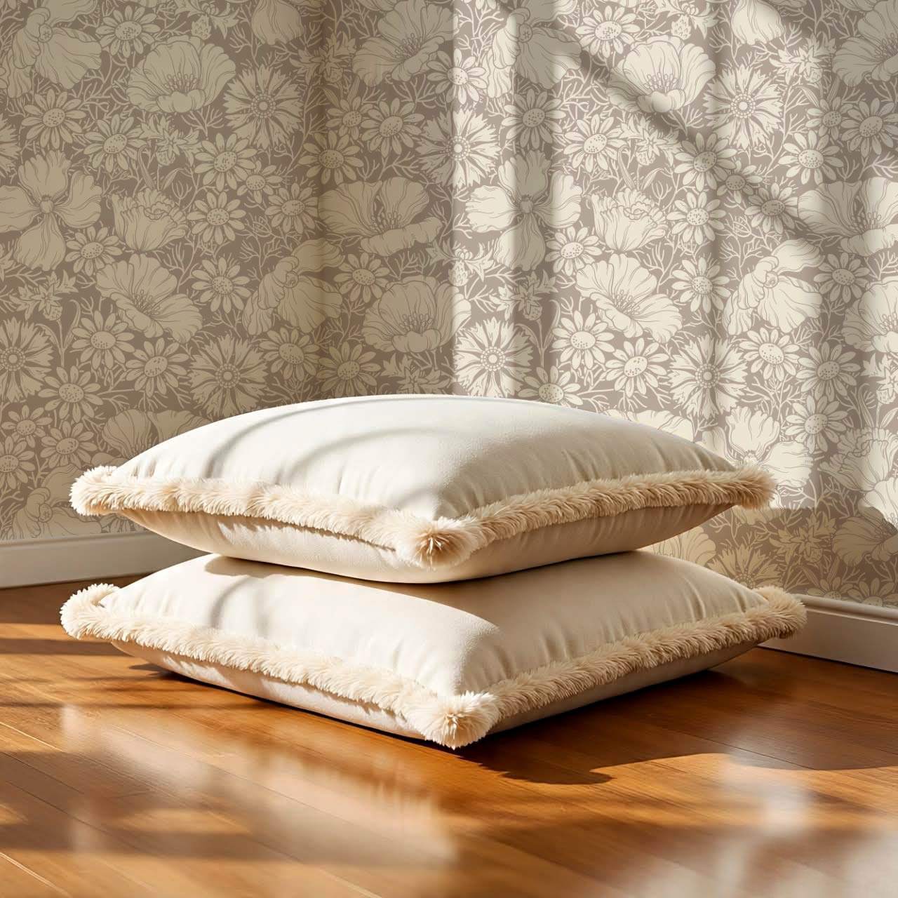 Soovi Wildflowers Pale Mauve Cream Wallpaper