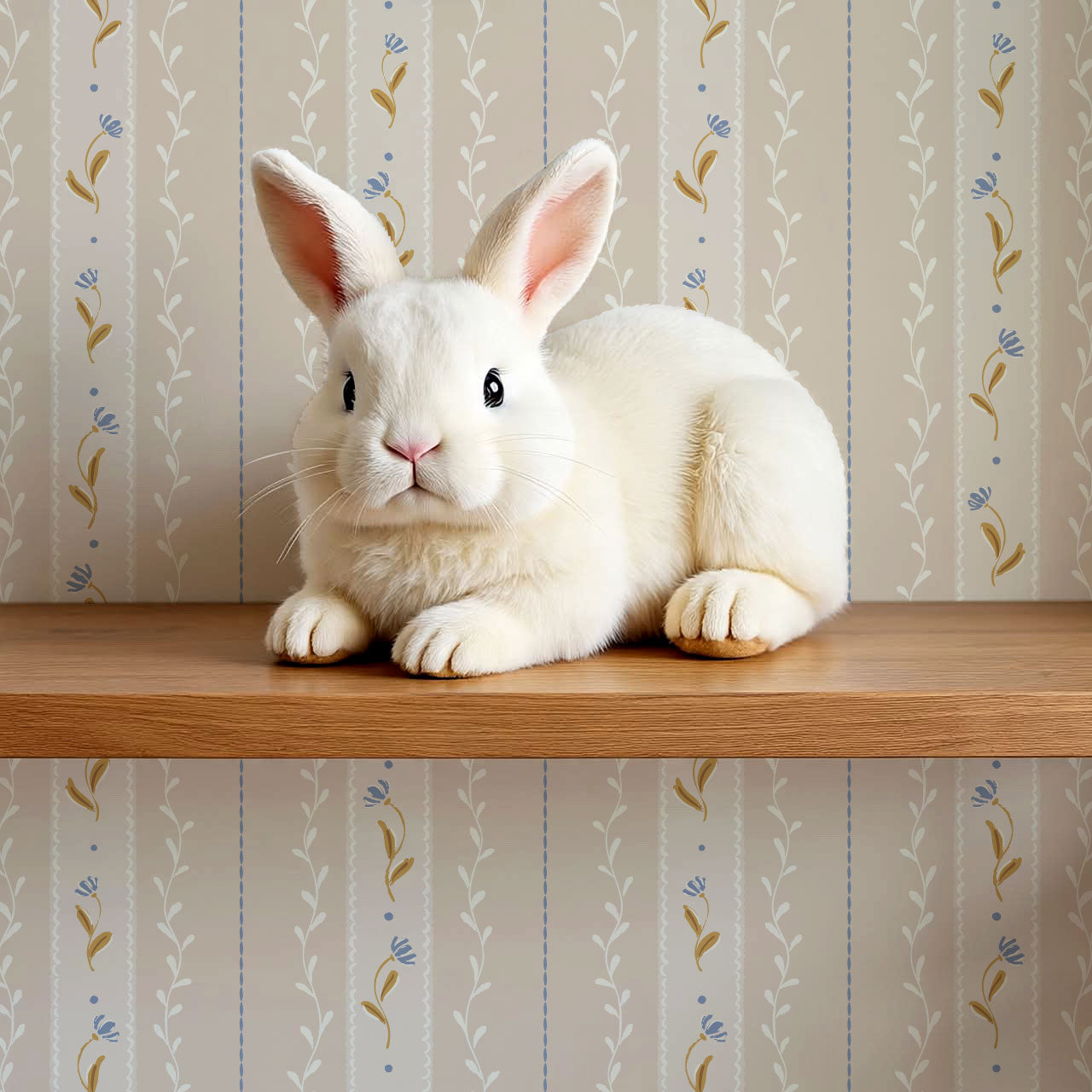 Sophie Bloom Stripes Beige Wallpaper