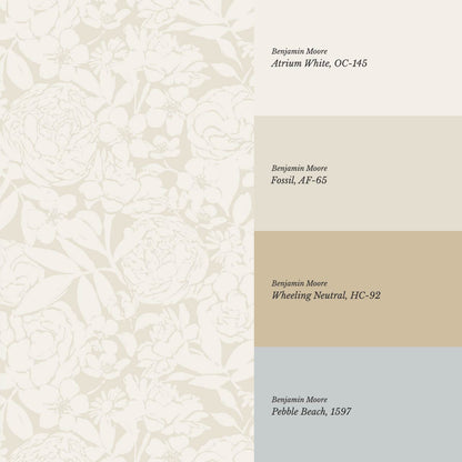 Soraya Peony Rose Floral Beige Cream Wallpaper