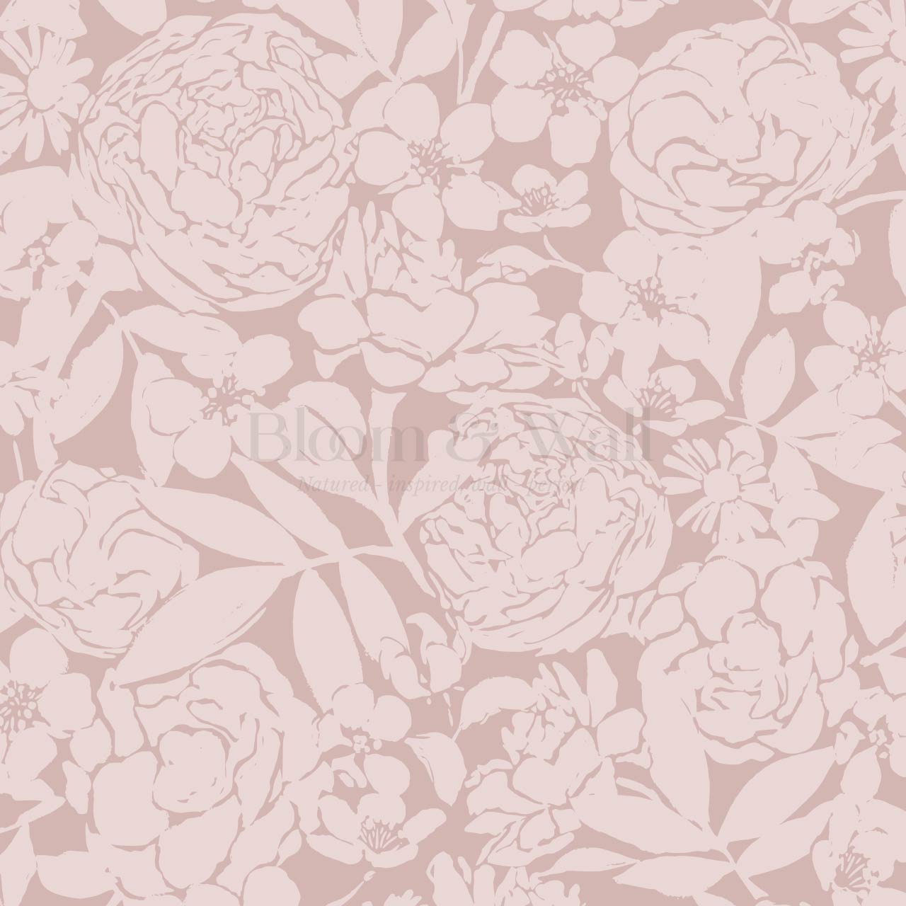 Soraya Peony Rose Floral Berry Pink Wallpaper