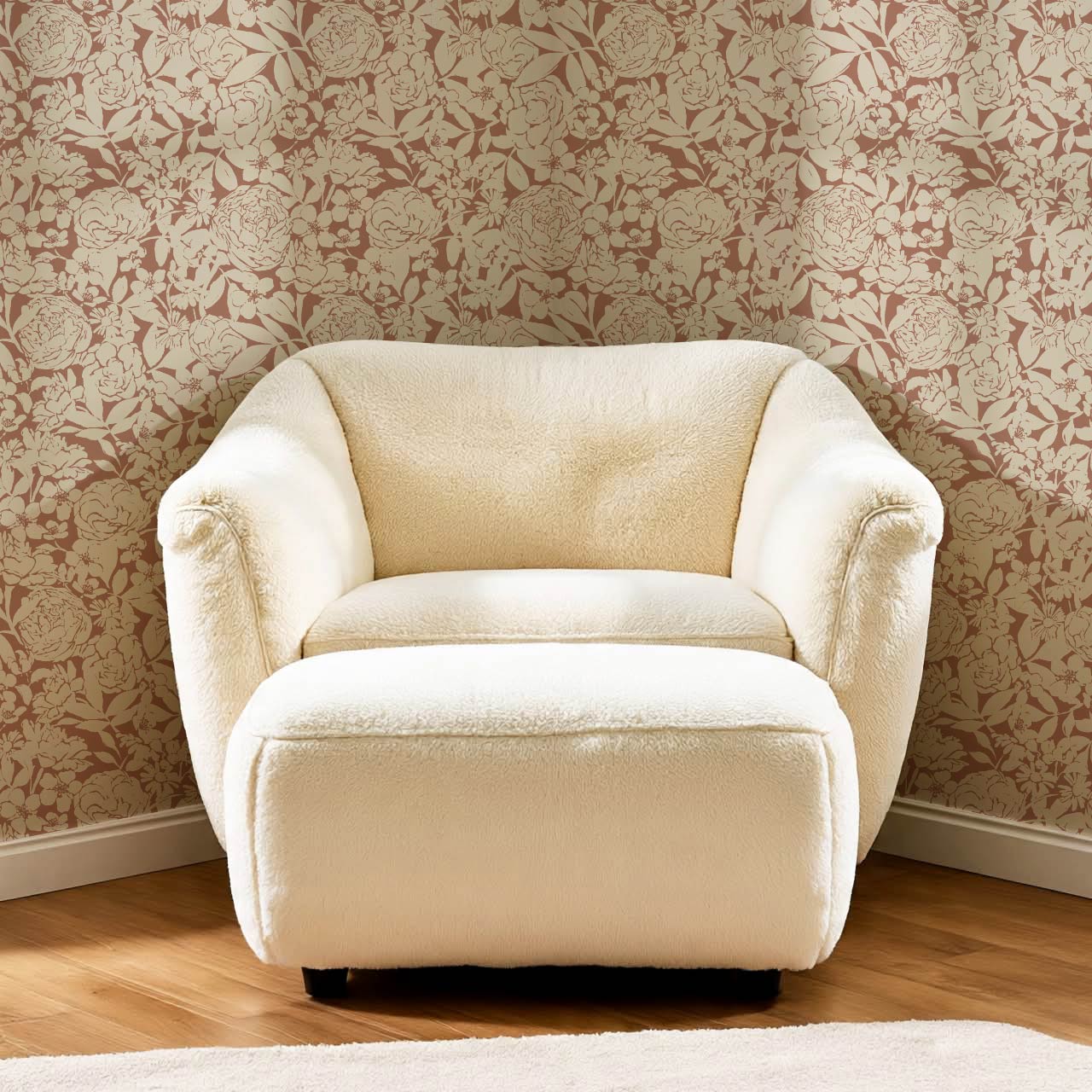 Soraya Peony Rose Floral Mocha Taupe Wallpaper