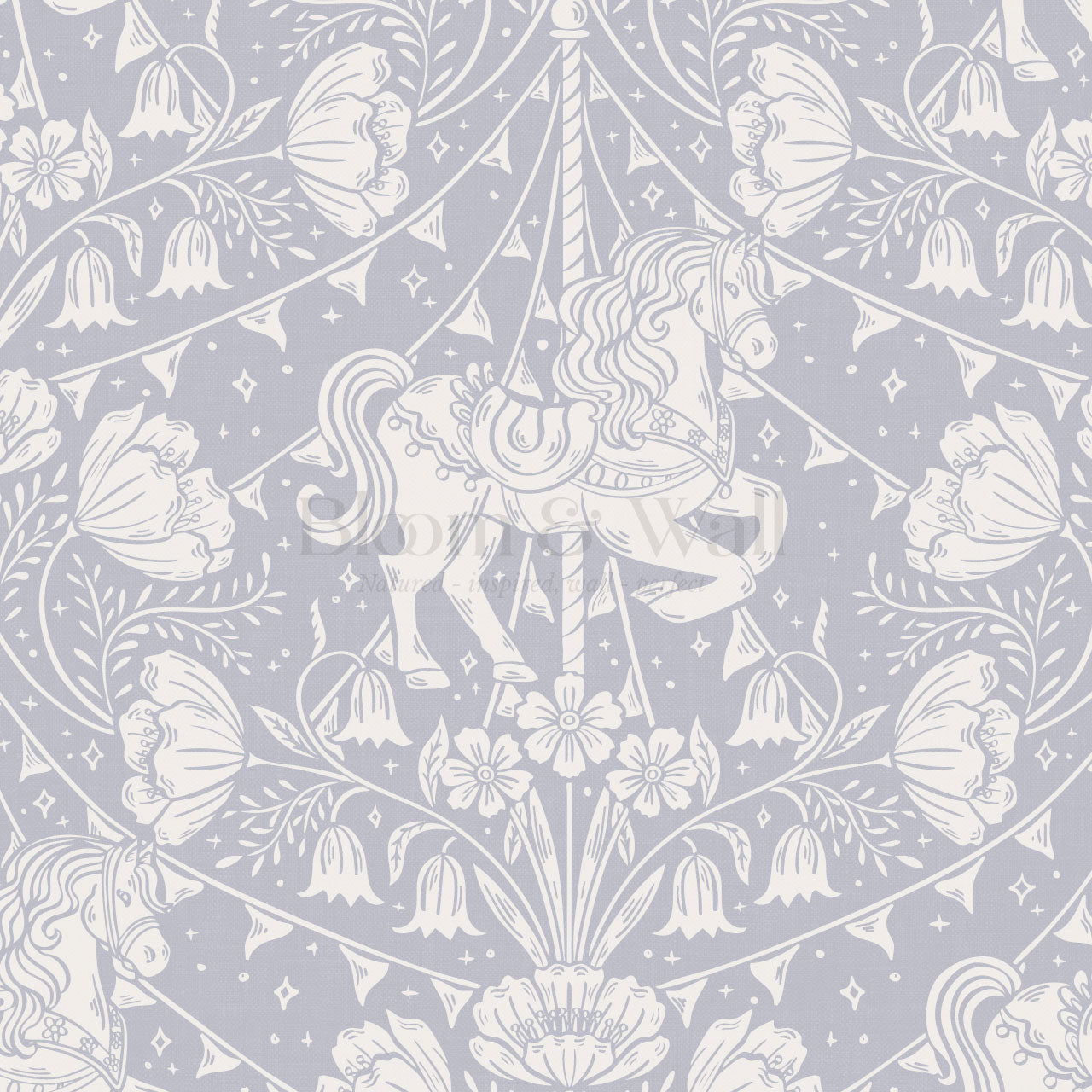 Stella Garden Carnival Lace Blue Wallpaper
