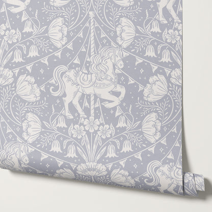Stella Garden Carnival Lace Blue Wallpaper