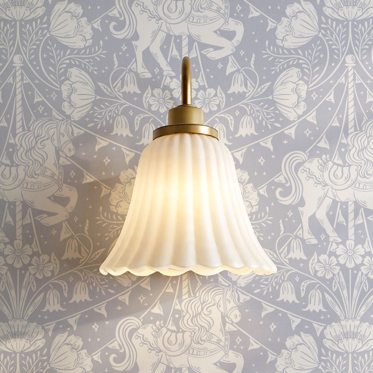 Stella Garden Carnival Lace Blue Wallpaper