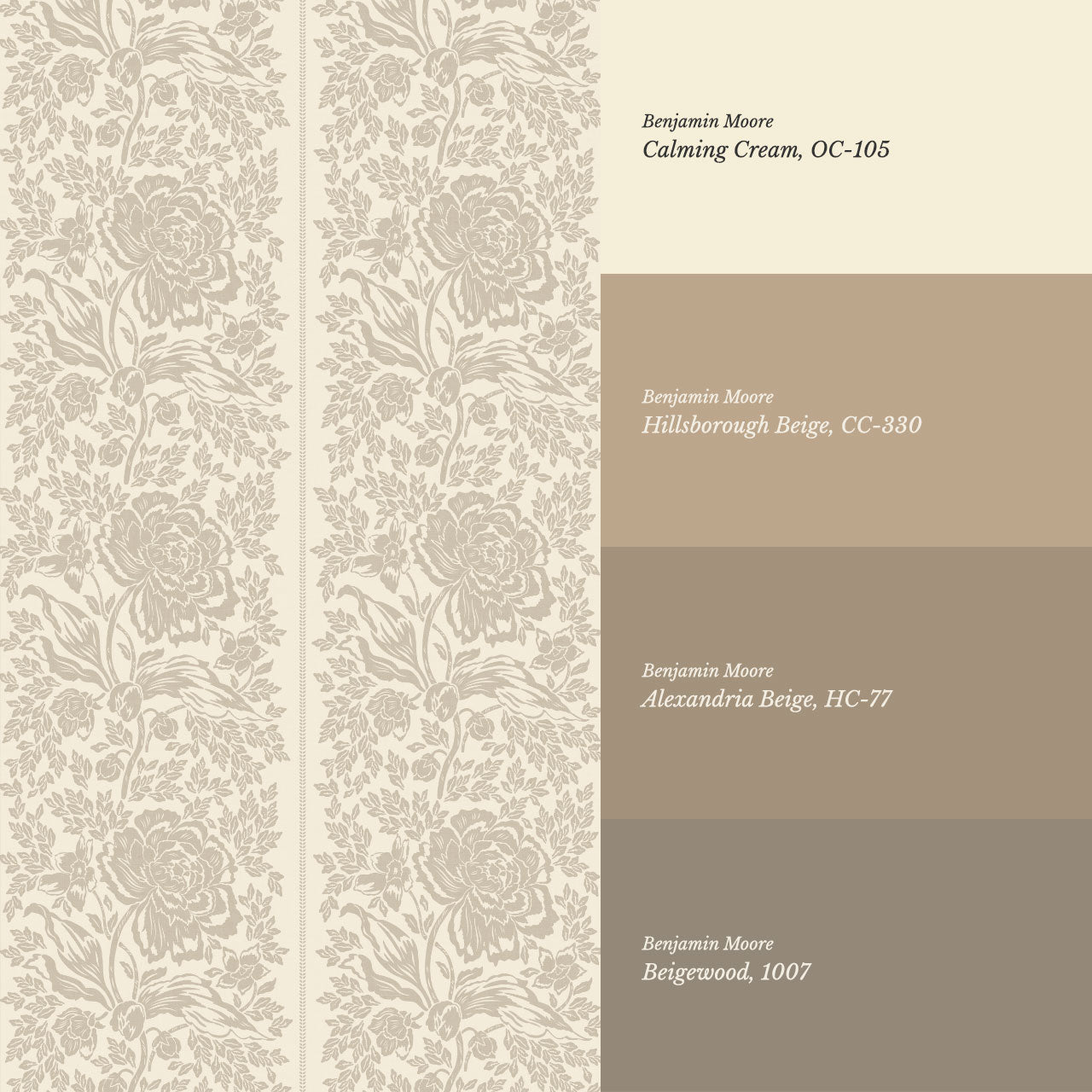 Stella Barely Beige Peony Vines Wallpaper