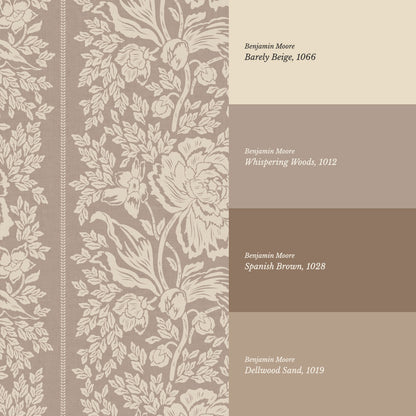 Stella Smokey Mauve Peony Vines Wallpaper