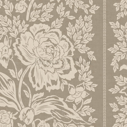 Stella Sage Taupe Peony Vines Wallpaper