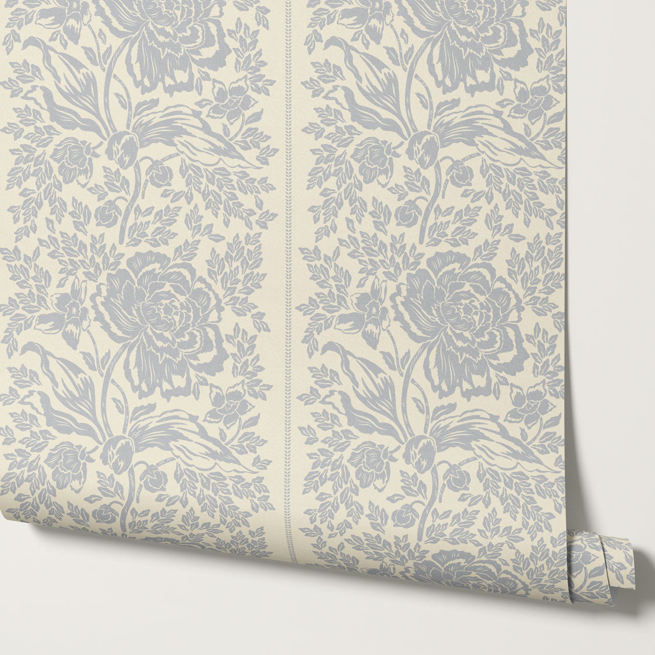 Stella French Blue Peony Vines Wallpaper