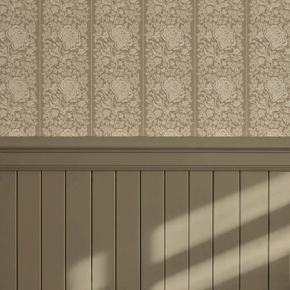 Stella Sage Taupe Peony Vines Wallpaper