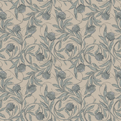 Stoneleigh Blooming Vines Dusty Blue Wallpaper