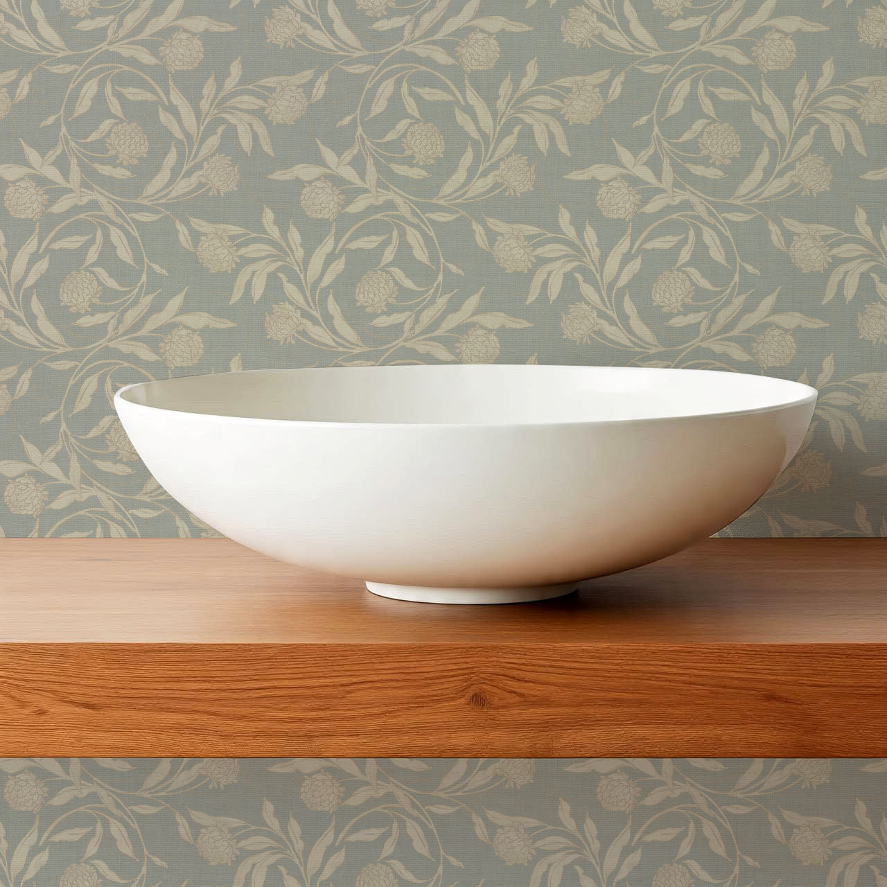 Stoneleigh Blooming Vines Dusty Stone Wallpaper