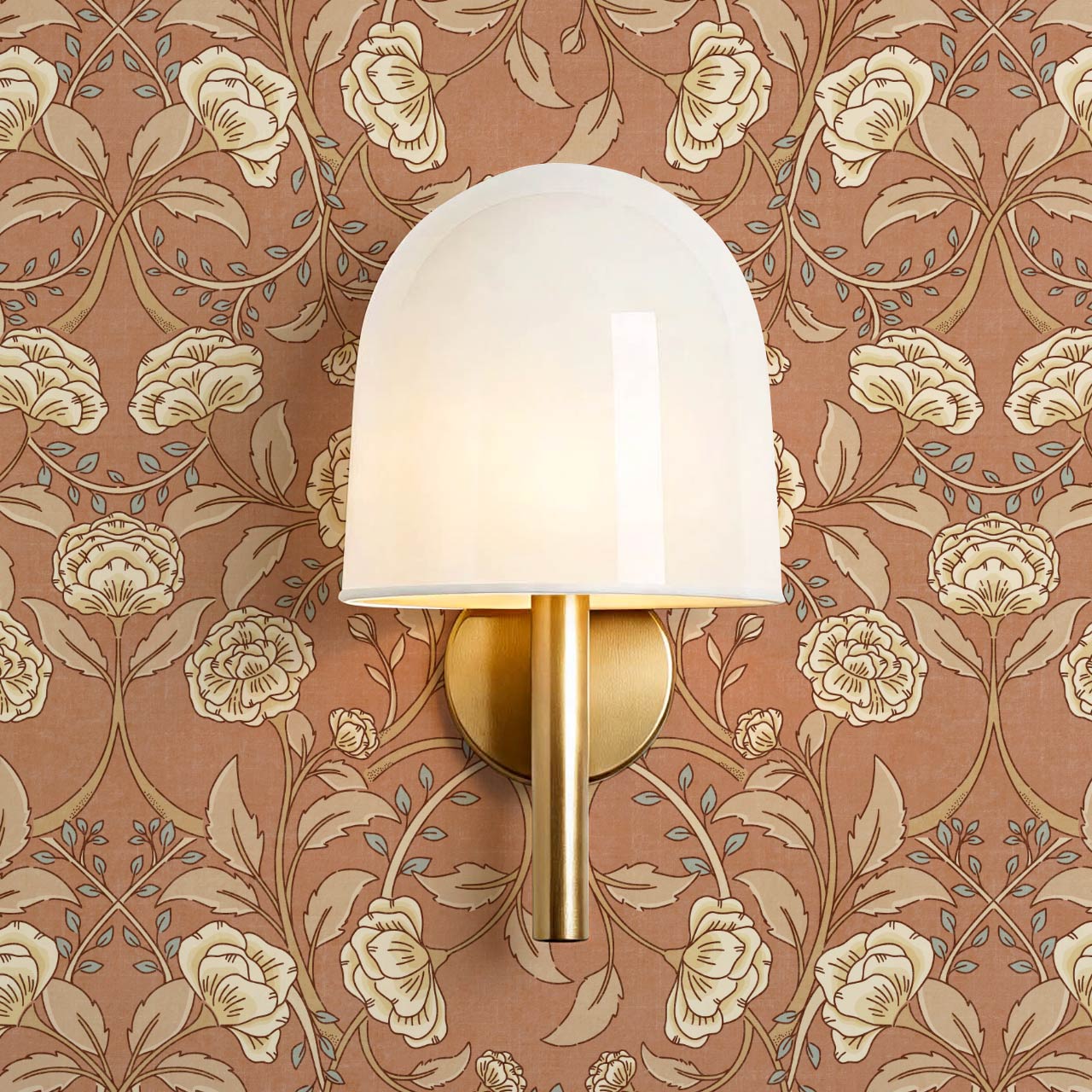 Sue Heritage Peony Floral Cinnamon Brown Wallpaper