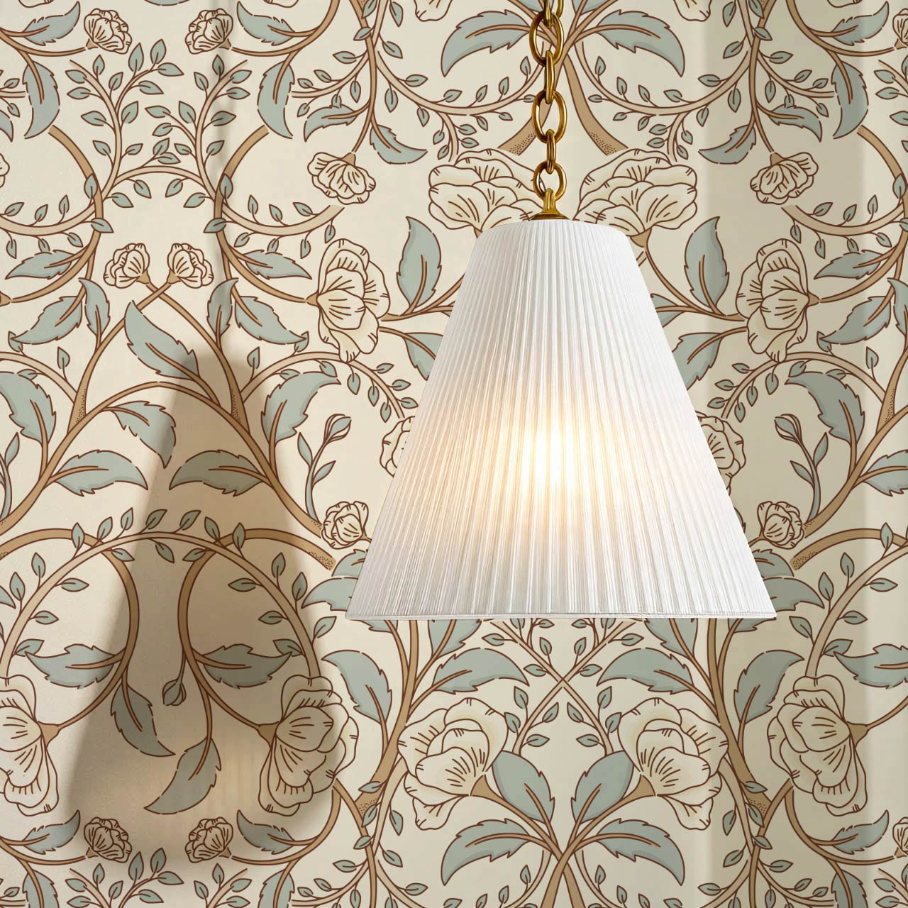 Sue Heritage Peony Floral Beige Sage Wallpaper