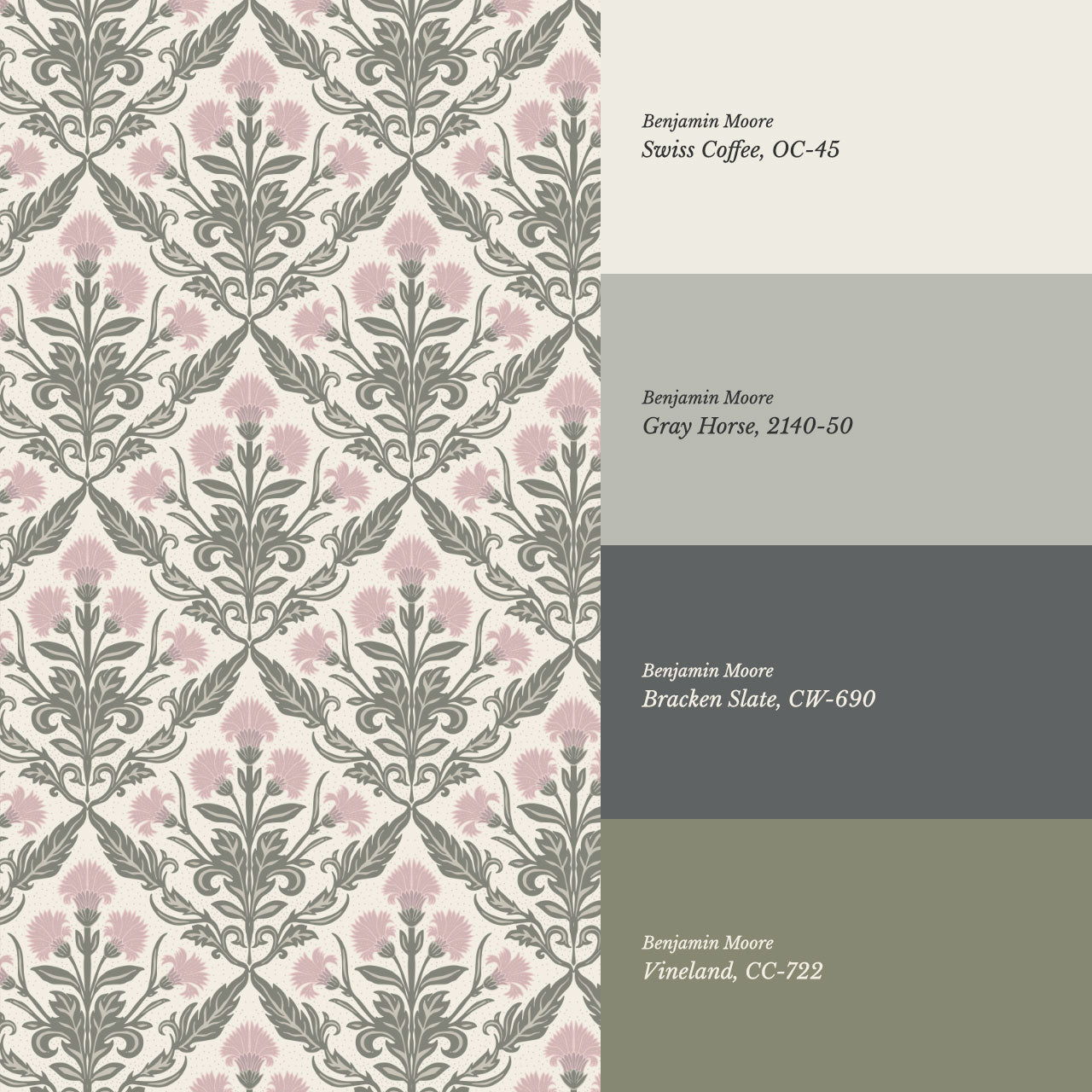 Summer Thistle Damask Pink Wallpaper
