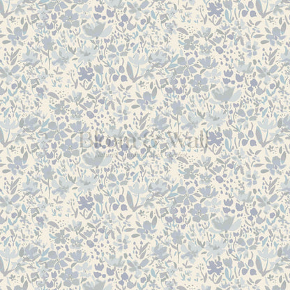 Tatum Blooming Field Dove Blue Wallpaper