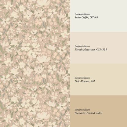 Tatum Blooming Field Cream Sage Wallpaper