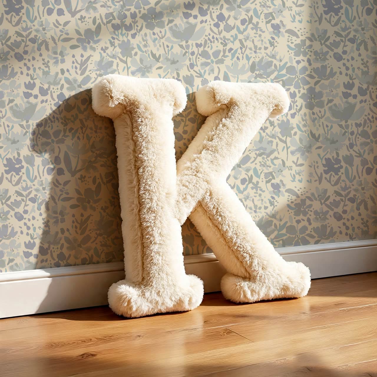 Tatum Blooming Field Dove Blue Wallpaper