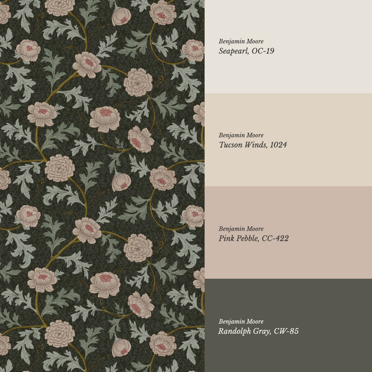 Susana Twining Garden Deep Earth Dusty Rose Wallpaper