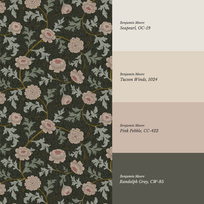 Susana Twining Garden Deep Earth Dusty Rose Wallpaper