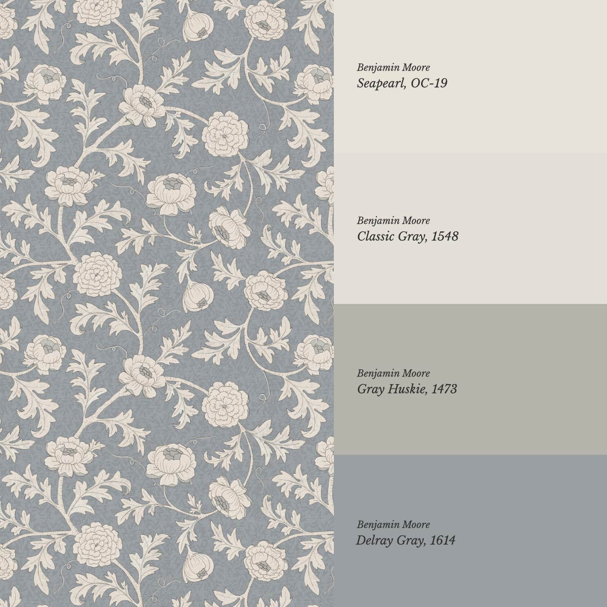 Susana Twining Garden Gray Sky Ivory Wallpaper