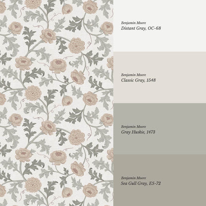 Susana Twining Garden Sage Ivory Beige Wallpaper