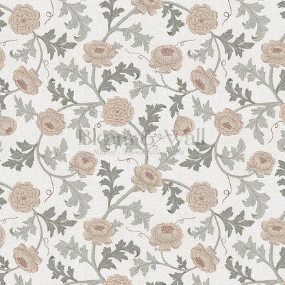 Susana Twining Garden Sage Ivory Beige Wallpaper