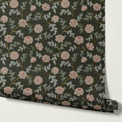 Susana Twining Garden Deep Earth Dusty Rose Wallpaper