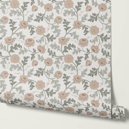 Susana Twining Garden Sage Ivory Beige Wallpaper